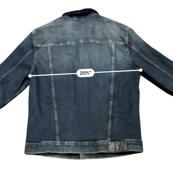 Calvin Klein Men’s 90s Sherpa Denim Trucker Jeans Jacket Dark Wash Navy Sz L​​​​ - Picture 7 of 10